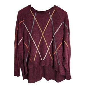 Umgee Tunic Women's Medium Oversized Knit‎ Long Sleeve Red